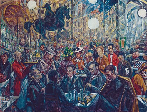 Solaria alle Giubbe Rosse - Baccio Maria Bacci  (Firenze 1888-1974) olio su tela, anno 1930-1940, donato dall’autore. 1969 Firenze, Galleria d’arte moderna di Palazzo Pitti